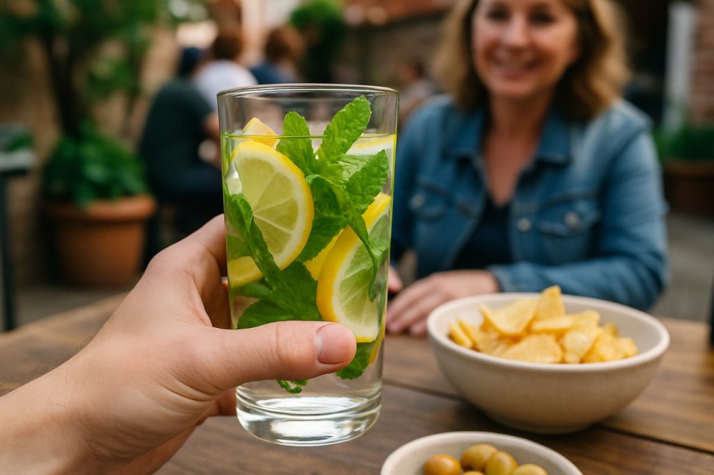 eau citron-menthe apéritif