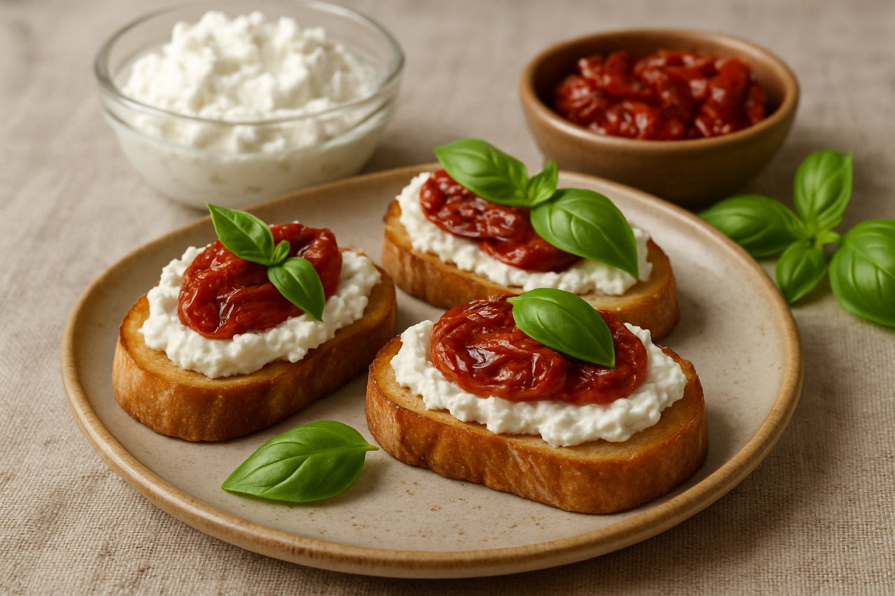 Cette tartinade minute ricotta, tomates confites et basilic sauve tous vos apéros