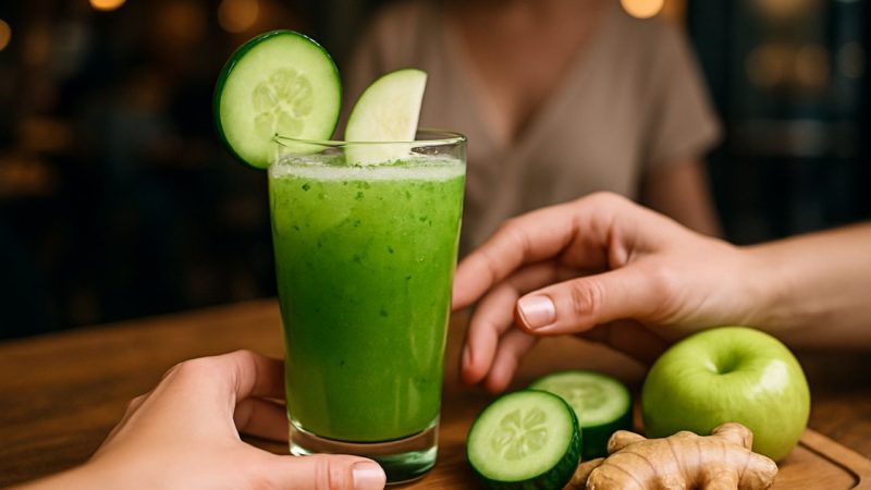Boisson detox concombre pomme gingembre : la recette fraîche à tester à l&rsquo;apéro