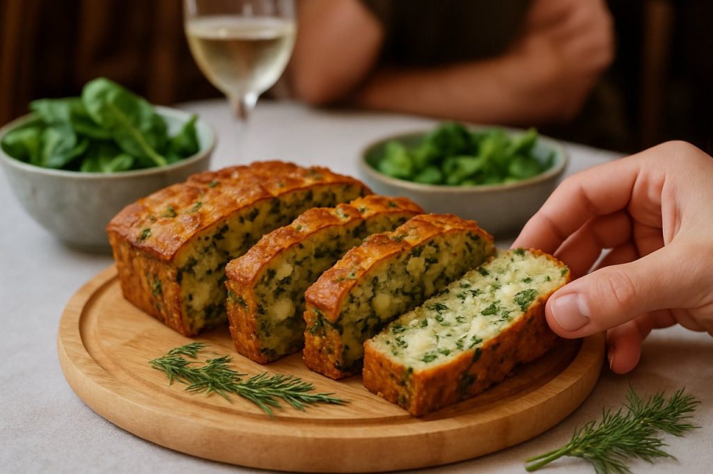 cake feta-épinards à l'aneth à l'apéro