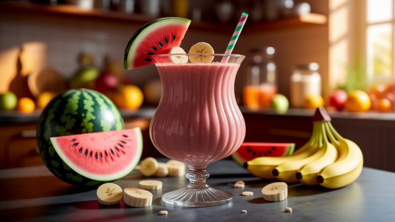 Je ne savais plus quoi servir à l’apéro quand il faisait chaud… jusqu’à ce que je teste ce smoothie pastèque-banane