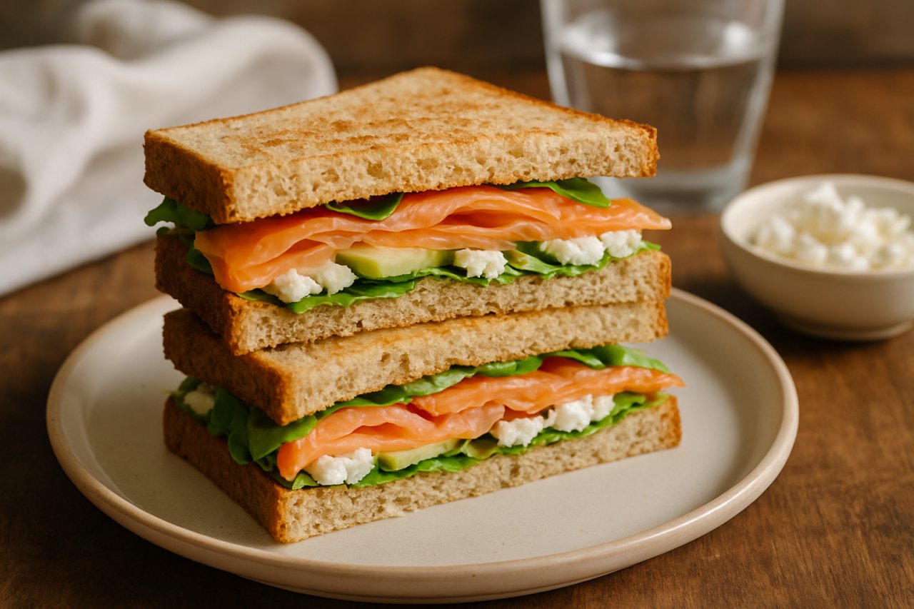 Le club sandwich saumon chèvre qui met tout le monde d’accord dès la première bouchée