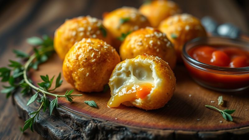 Un cœur de mozzarella fondante sous une croûte dorée : ces petites bouchées sont un vrai régal à l’apéritif